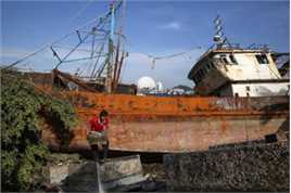 台风天鸽(Typhoon Hato)珠海:天鸽过后一片狼藉 船上岸 车下海图片图册