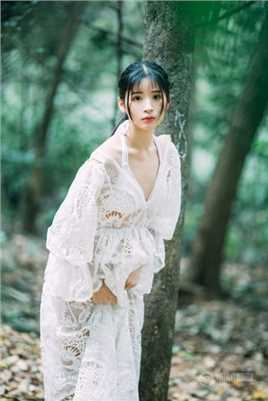 森林仙子阿惜白纱长裙香肩半露禁欲又勾人图集