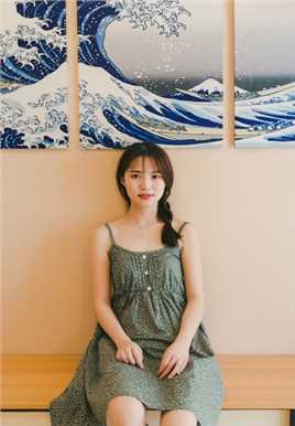 最新清纯素人少女麻花辫吊带裙居家香艳私房壁纸