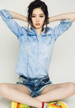 最新韩星金思伦牛仔衬衫时尚壁纸