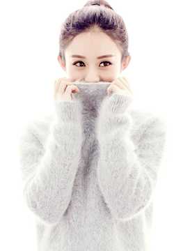 赵丽颖妩媚红唇时尚