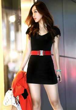 高清黑色短裙美女时尚街拍大片图集