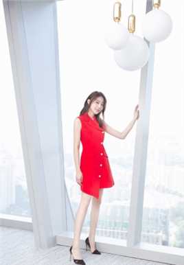 优质红裙美女黄梦莹时尚个人魅力成熟气质图片图片