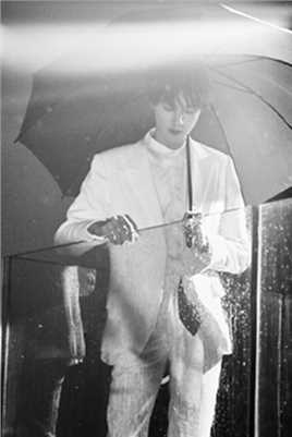 高清官鸿雨中撑伞黑白氛围时尚大片图册